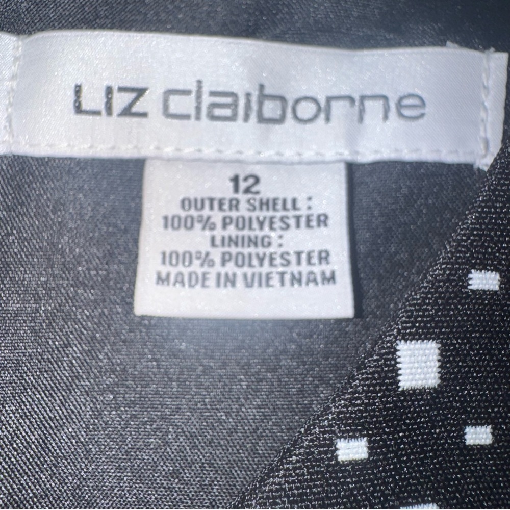 Liz Claiborne Dress 12 Black White Sleeveless Sheath Work Career Classic - Picture 4 of 7